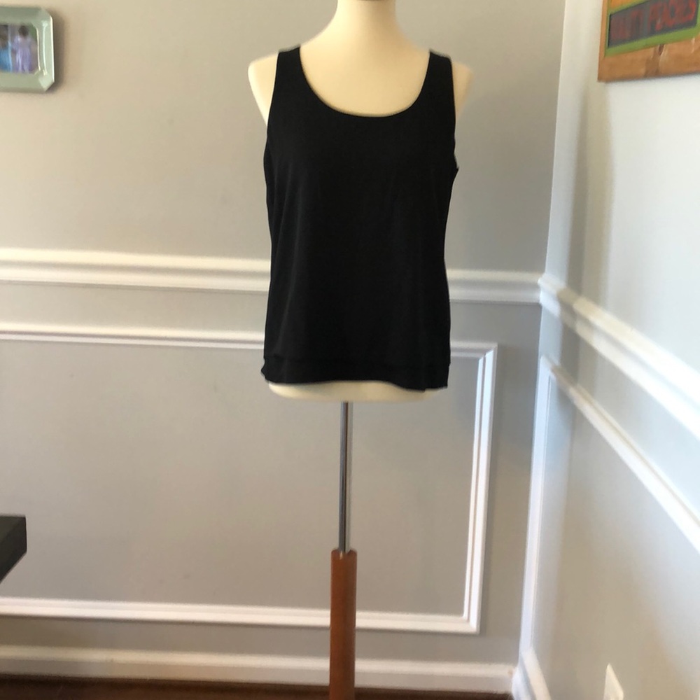 Black ruffle tank top